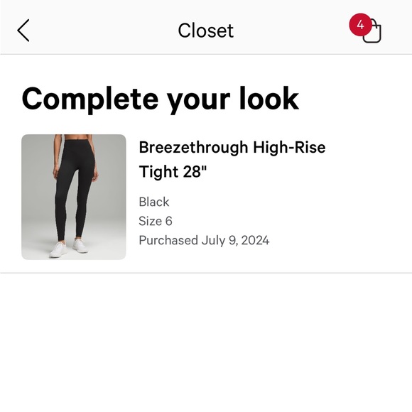 Lululemon Breezethrough High Rise Tight size 6 - Picture 2 of 4